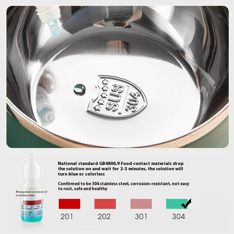 304 Stainless Steel Instant Noodle Bowl Sealed Portable Student