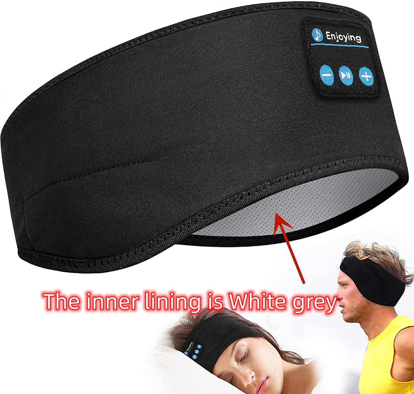 Wireless Bluetooth Sleeping Headphones Headband Thin Soft Elastic