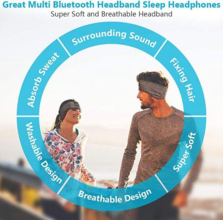 Wireless Bluetooth Sleeping Headphones Headband Thin Soft Elastic