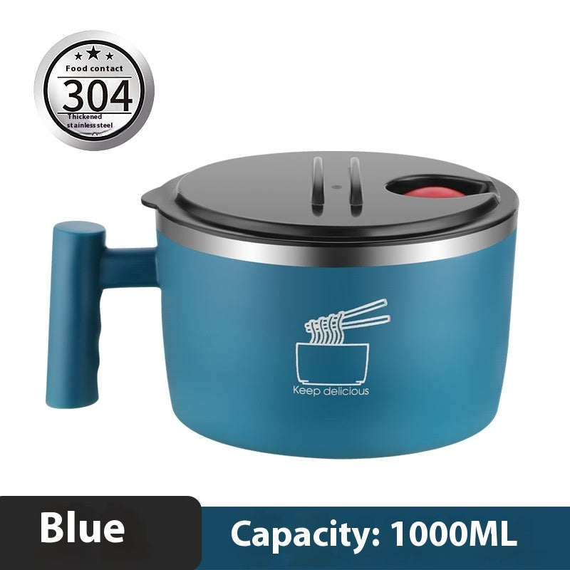 304 Stainless Steel Instant Noodle Bowl Sealed Portable Student